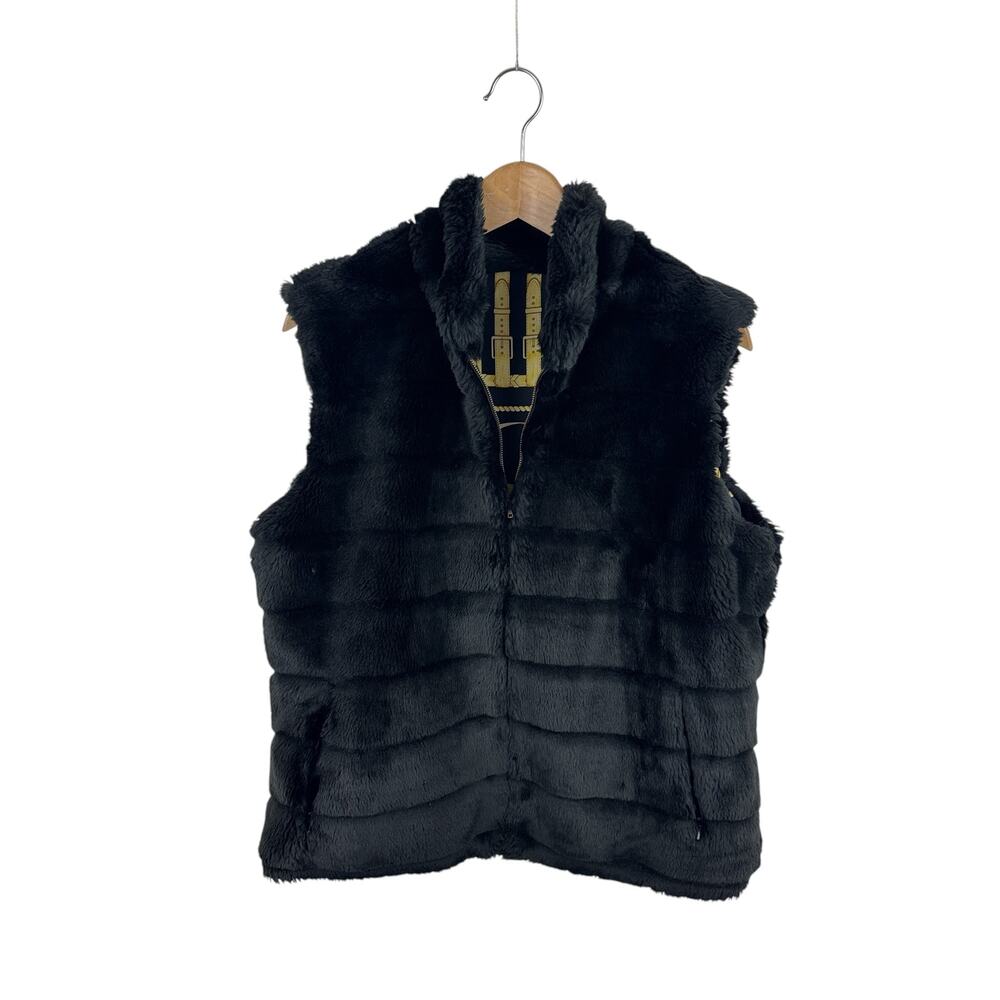 J. McLaughlin Faux Fur & Silk Reversible Vest